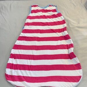 🐥 GroBag - Pink and White Striped Sleeveless Sleep Sack. TOG 1.0